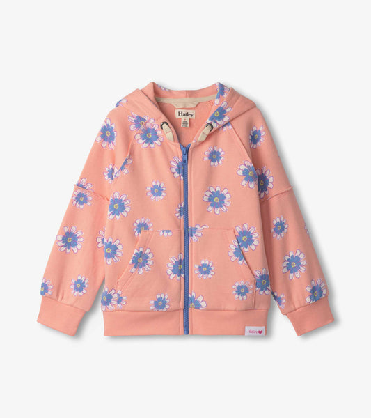 Hatley Girls Doodle Daisy Raw Edged Hoodie