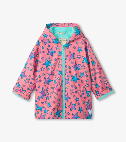 Hatley Girls Watercolour Doodle Zip Up Rain Jacket