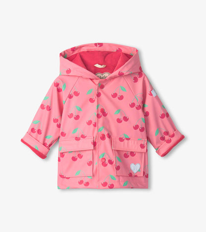 Hatley Girls Cherries Snap Raincoat