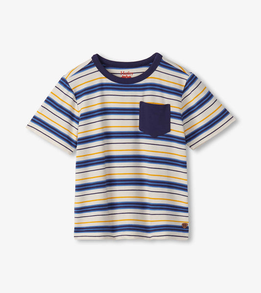 Hatley Boys Patriot Blue Stripes Bamboo Tee