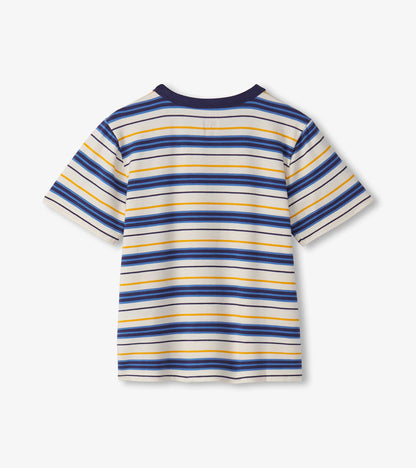 Hatley Boys Patriot Blue Stripes Bamboo Tee