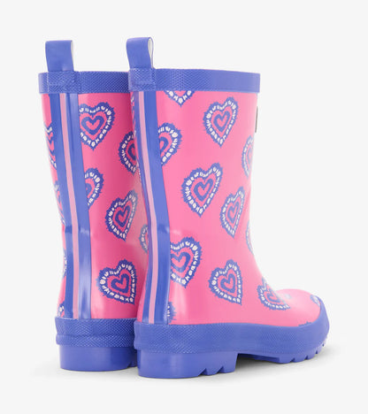 Hatley Girls Heart Burst Shiny Wellies