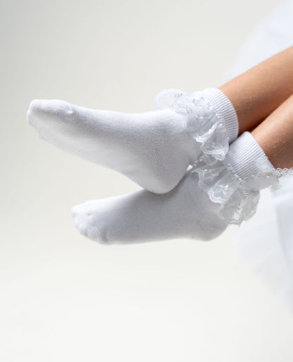 Sweetiepie Holy Communion Sock with Lace and Cross