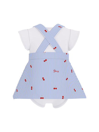 Guess Baby Girls Short Sleeve Body and Striped Dress Set