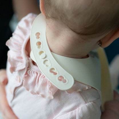 Ziggle Baby Girls Bunnies Cream Silicone Bib