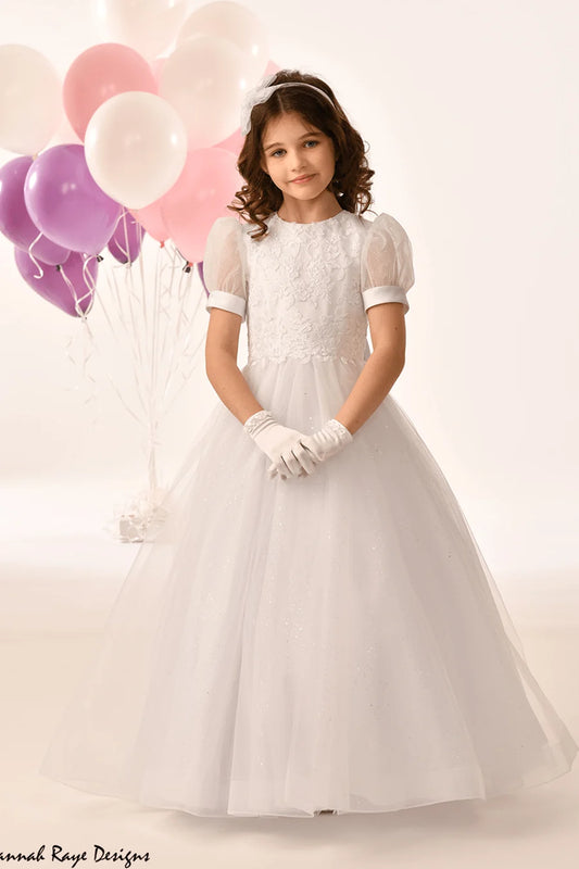 Savannagh Raye by Linzi-Jay Communion Dress White - Violet