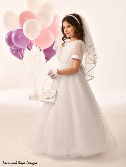 Savannagh Raye by Linzi-Jay Communion Dress White - Violet