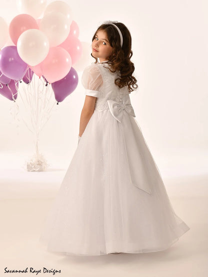 Savannagh Raye by Linzi-Jay Communion Dress White - Violet