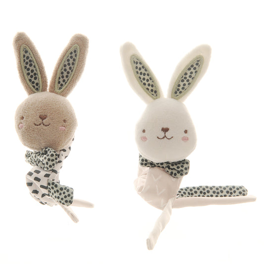 Ziggle Baby Girls Bunnies Wrist Rattles