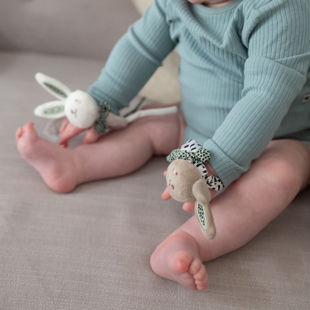 Ziggle Baby Girls Bunnies Wrist Rattles