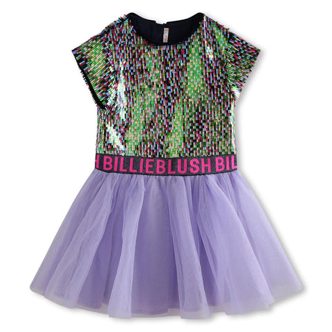 Billieblush Girls Purple Tulle and Sequin Dress