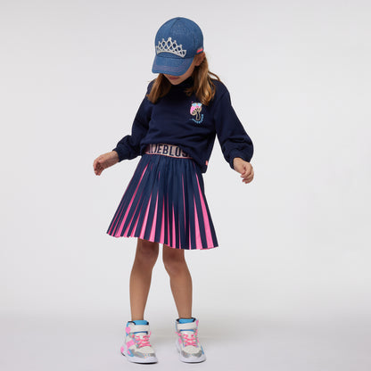 Billieblush Navy Pink Designer Skirt