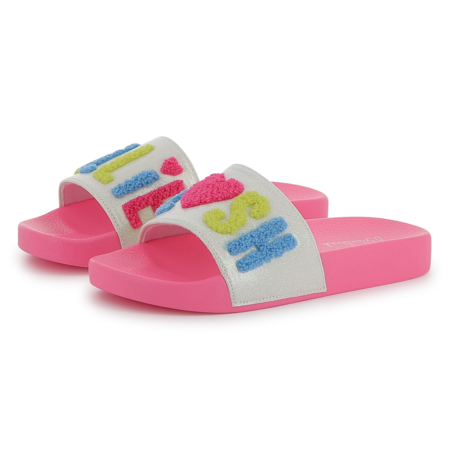 Billieblush Logo Pink Aqua Slides