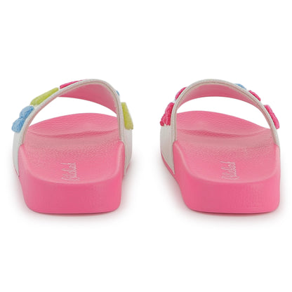 Billieblush Logo Pink Aqua Slides