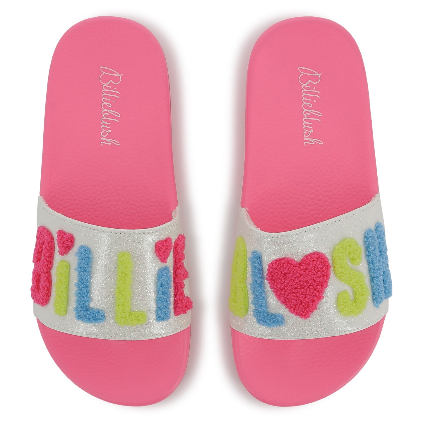 Billieblush Logo Pink Aqua Slides