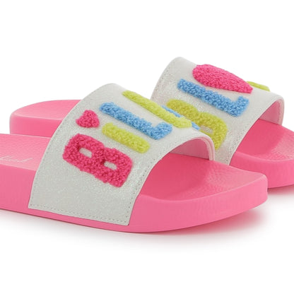 Billieblush Logo Pink Aqua Slides