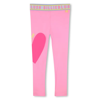 Billieblush Girls Pink Summer Heart Leggings