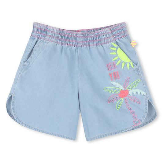 Billieblush Girls Double Stone Bleach Denim Shorts