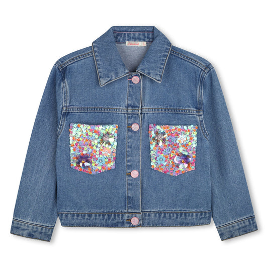 Billieblush Girls Double Stone Brushed Denim Jacket