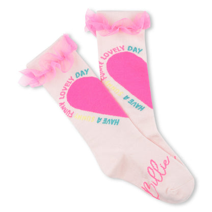 Billieblush Girls Pink Heart Logo Active Socks