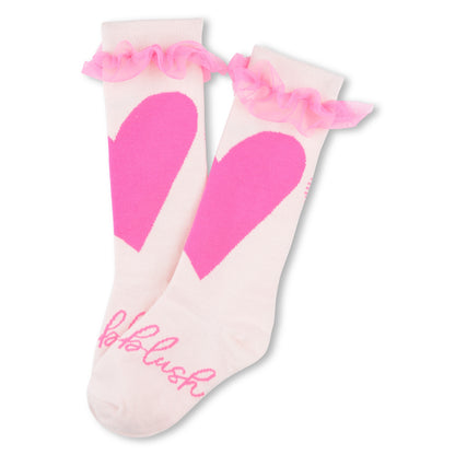 Billieblush Girls Pink Heart Logo Active Socks