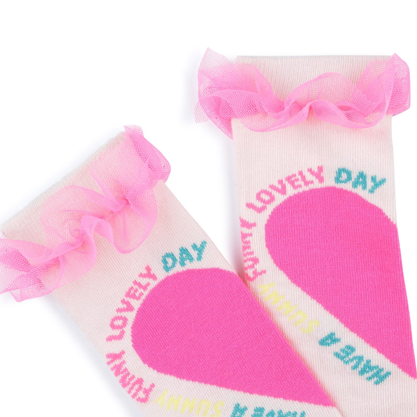 Billieblush Girls Pink Heart Logo Active Socks