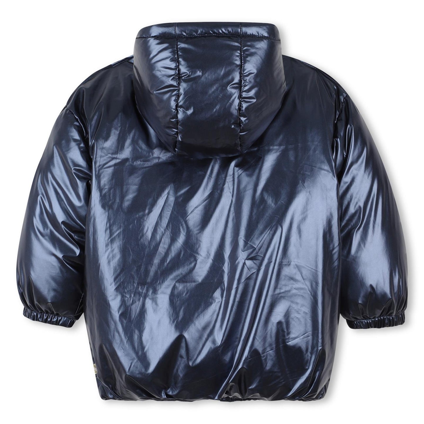 Billieblush Girls Navy Puffer Jacket with Heart Buttons