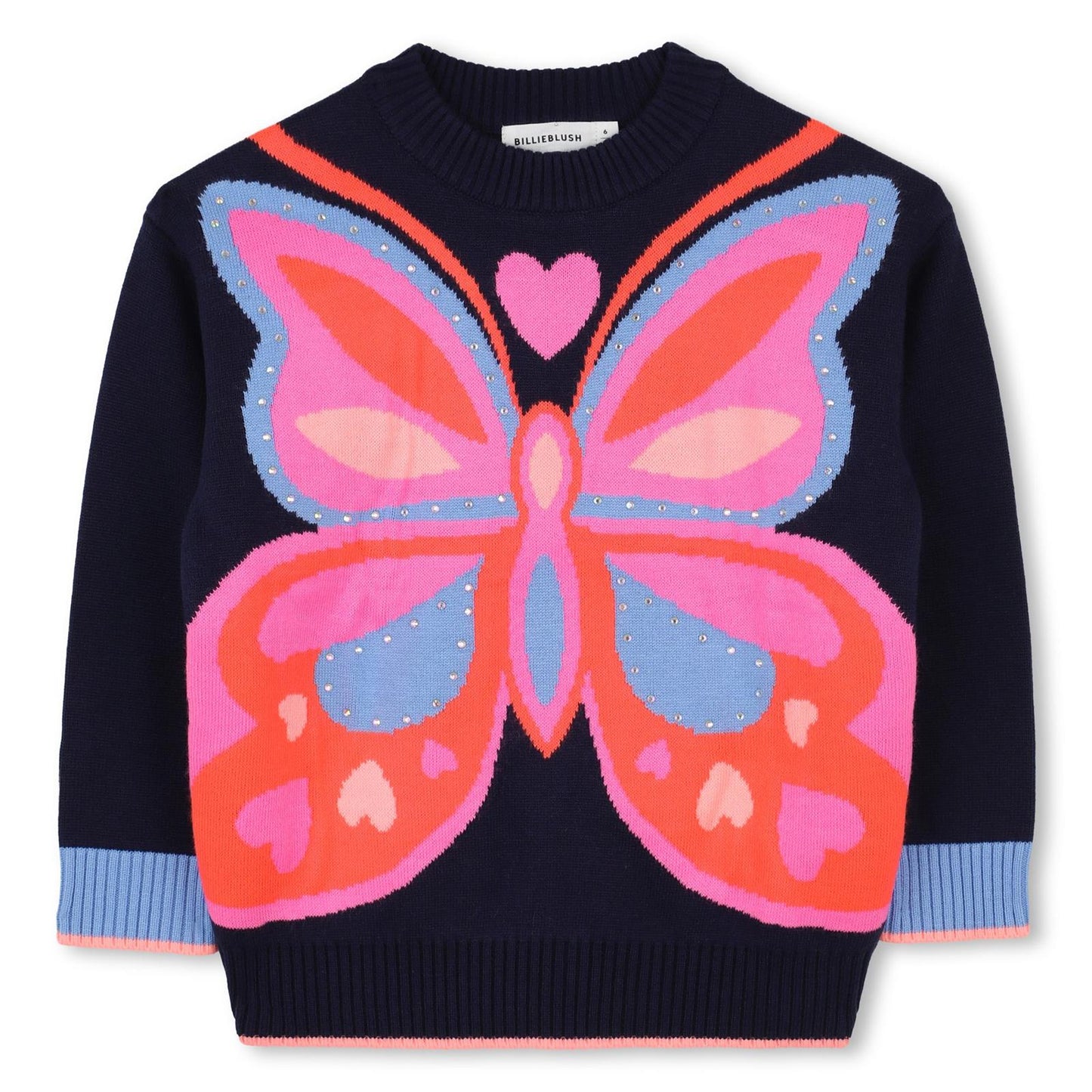 Billieblush Navy Pullover With Large Butterfly Print