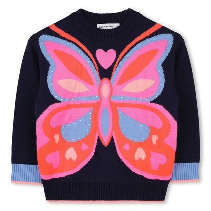 Billieblush Navy Pullover With Large Butterfly Print