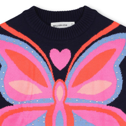 Billieblush Navy Pullover With Large Butterfly Print
