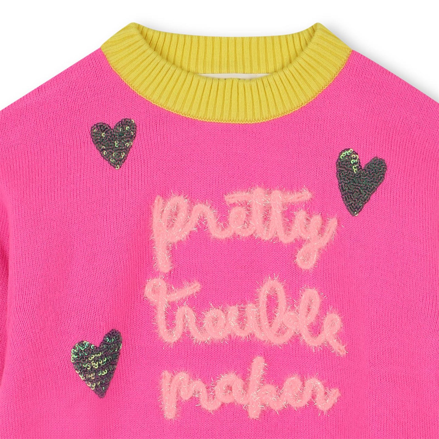 Billieblush Pink & Yellow Pretty Trouble Maker Jumper