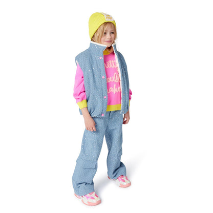 Billieblush Pink & Yellow Pretty Trouble Maker Jumper