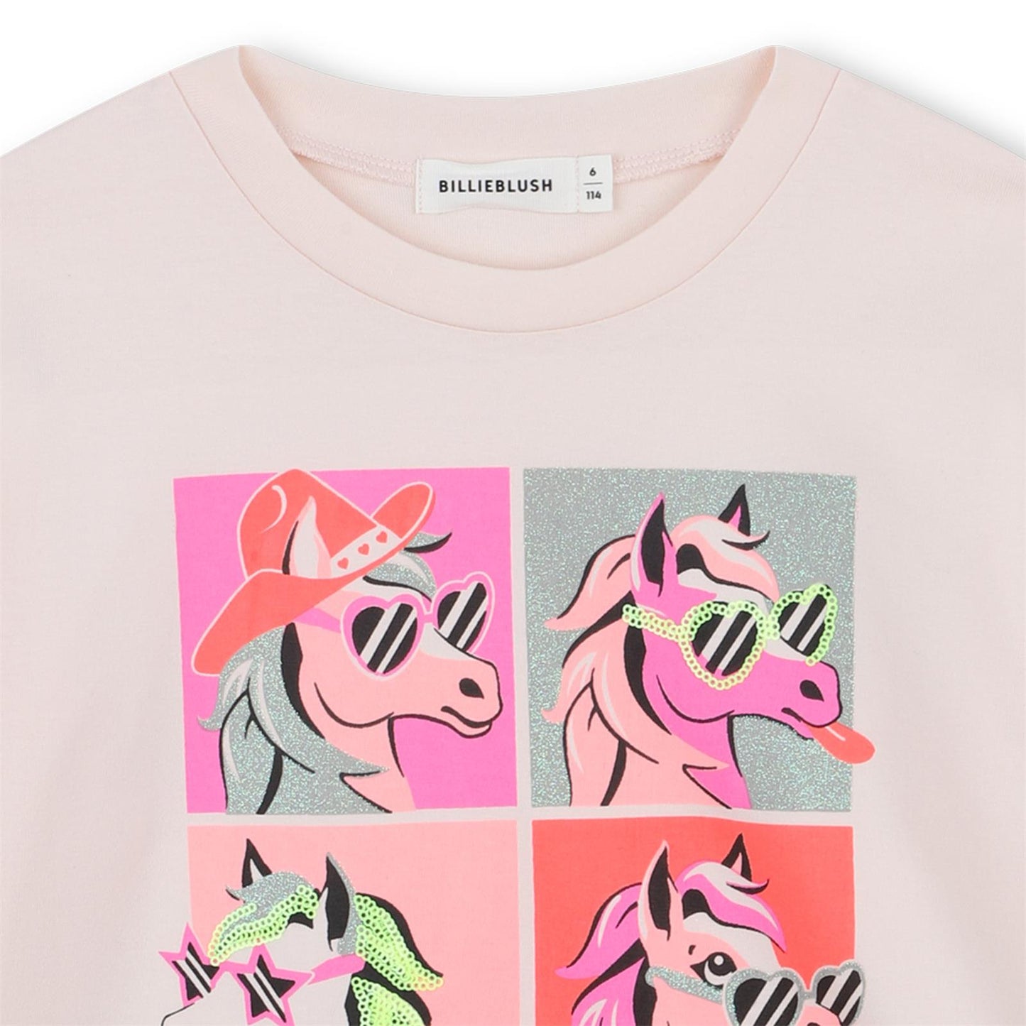 Billieblush Girls Pink Long sleeve Top With Horses