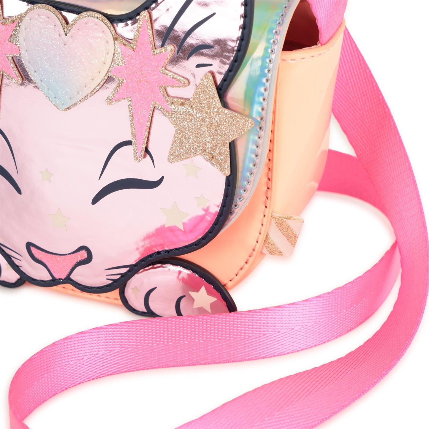 Billieblush Peach Sleeping Cat Handle Bag