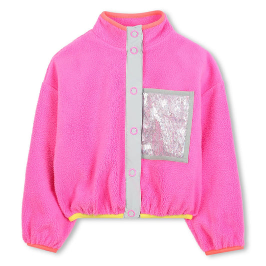 Billieblush Girls Pink Button-Up Polar Jacket