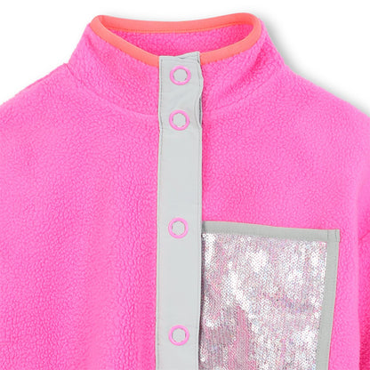 Billieblush Girls Pink Button-Up Polar Jacket