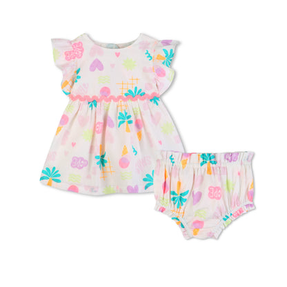 Billieblush Girls Colourful Dress and Bloomers Set