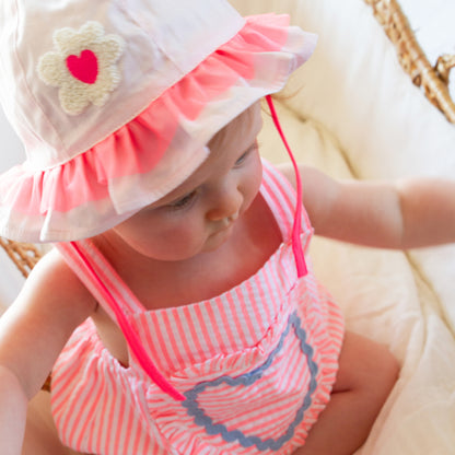 Billieblush Girls Pink Heart Sun Hat