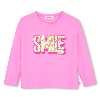 Billieblush Girls Pink Smile Long Sleeved T-Shirt
