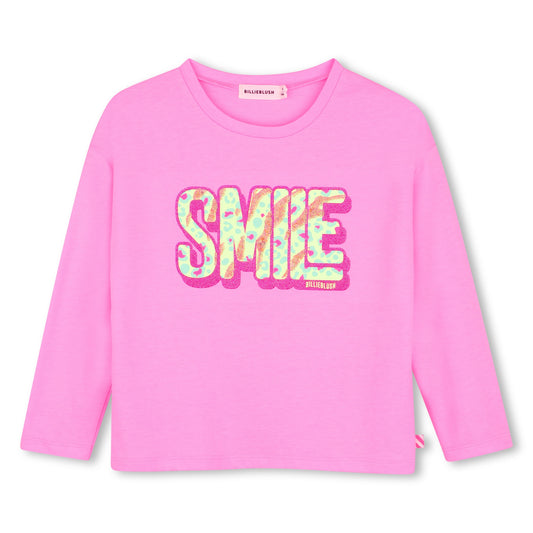 Billieblush Girls Pink Smile Long Sleeved T-Shirt
