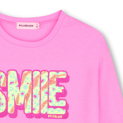 Billieblush Girls Pink Smile Long Sleeved T-Shirt