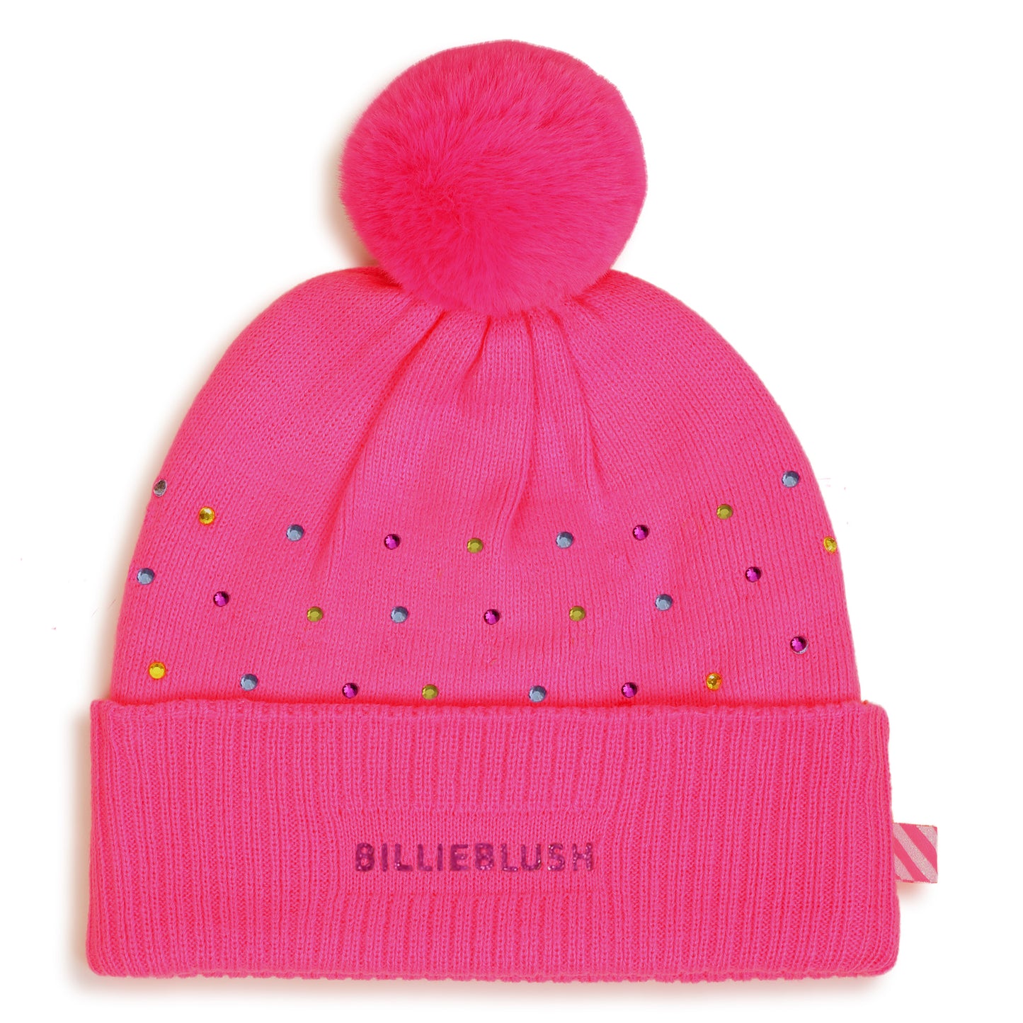 Billieblush Girls Pink Pull on Bobble Hat