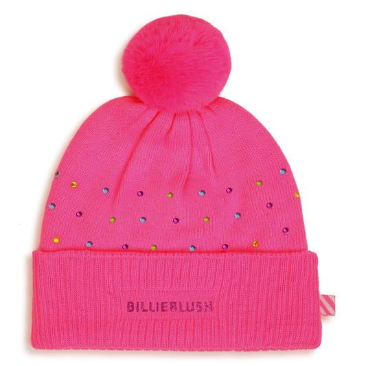 Billieblush Girls Pink Pull on Bobble Hat