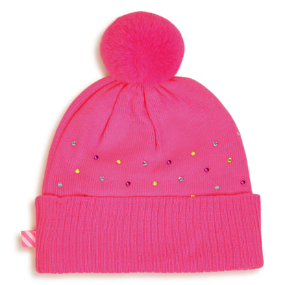 Billieblush Girls Pink Pull on Bobble Hat