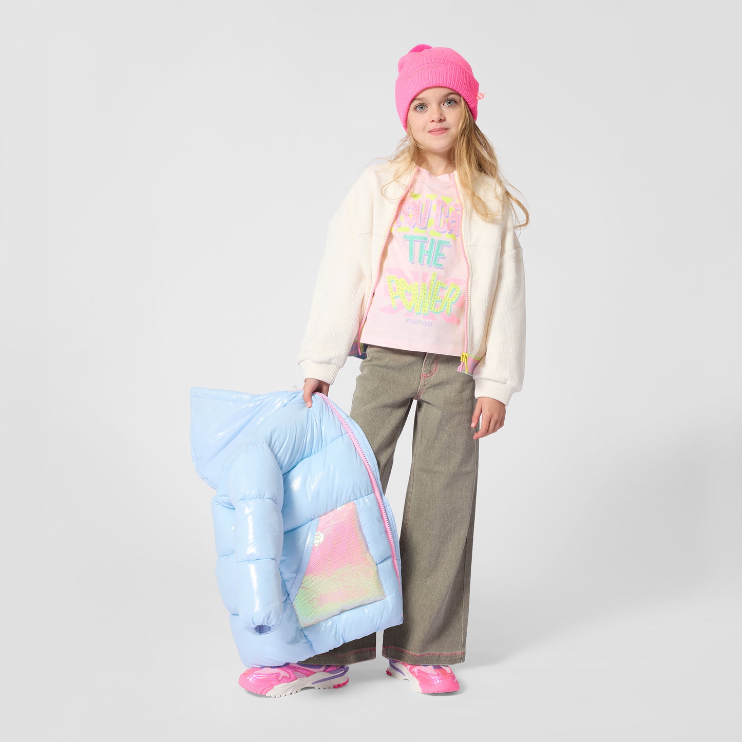 Billieblush Girls Pink Pull on Bobble Hat