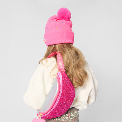 Billieblush Girls Pink Pull on Bobble Hat