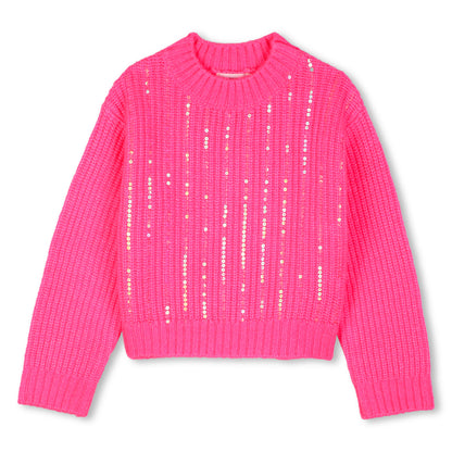 Billieblush Girls Pink with Sequins Pullover