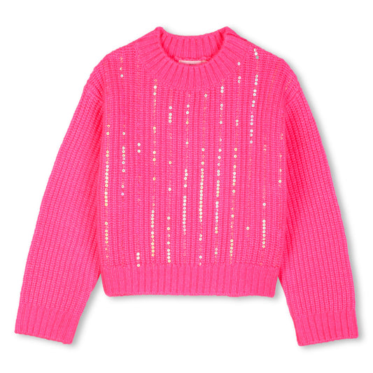 Billieblush Girls Pink with Sequins Pullover