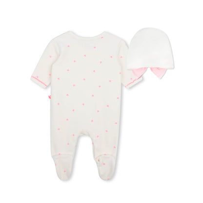 Billieblush Baby Girls Ivory Baby Grow and Pull on Hat