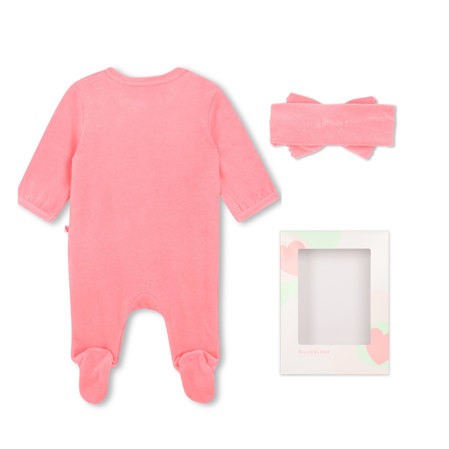 Billieblush Baby Girls Fuschia Babygrow Set with Headband and Box